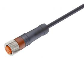 RKMV 3-224/2 M sw, przewód 3x0,34mm2 z gniazdem M8 prostym, izolacja PUR czarna, LUMBERG 17852, zamiennik do ELKA-KV 3308 PUR 02