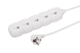 Przedłużacz 5-gniazdowy, 1,5m biały, 3x1,0mm OWY 34515
