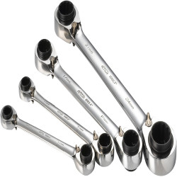 Zestaw kluczy płasko-oczkowych Zestaw zapadek pierścieniowych SAM 8 → 24 mm 4 szt. Stal chromowo-wanadowa