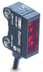 Czujniki fotoelektryczne w obudowie prostokątnej Baumer NACISNĄĆ/POCIĄGNĄĆ zakres 0 → 5 m. Czerwona dioda LED