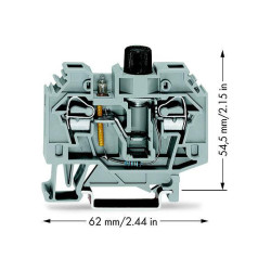 WAGO 282-124 13mm 2-cond. Fuse 5x20mm Neon Lamp 220V T-blk. Grey AWG 24-10