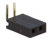 PS-02K/5 Gniazdo PS do druku 2 pin (do listew PH 2.54) , jednorzędowe, kątowe - kpl. 5 szt