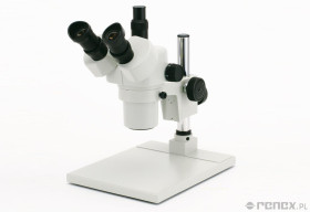 Mikroskop stereo trójokularowy, ze statywem - powiększenie 10x-44x