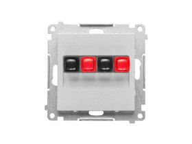 SIMON 55 Gniazdo głośnikowe podwójne aluminium mat TGL2.01/143 KONTAKT SIMON