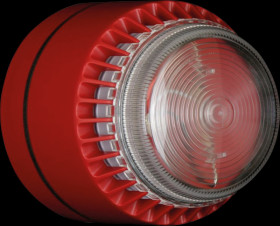 FLSVCLRS2403 Flashni, red, clear lens, shallow base, 24 V DC