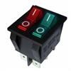 Przełącznik kołyskowy podwójny czerwony i zielony 230VAC SW-MK321AC-GR