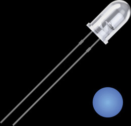 2111O180 LED, 5 mm wired, blue, 2500 mcd, 25°