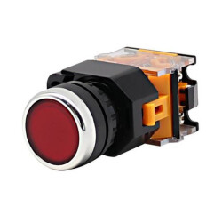 Panel Switch LA38-11 - Monostable - 440V 10A - Red - RESET Button