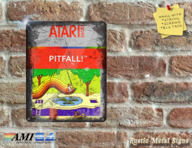 Pitfall! Box Artwork from the Original ATARI VCS2600 Game - Metal Sign