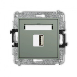 ICON Mechanizm ładowarki USB pojedynczej USB A, 5W max., 5V, 1A szałwiowy 61ICUSB-1