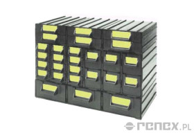 System szuflad z 27 pojemnikami