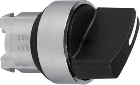 Toggle switch, unlit, groping, waistband round, black, front ring silver, 2 x 90°, mounting Ø 22 mm, ZB4BD4