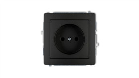 Deco Gniazdo Pojedyncze B/U Czarny Mat 12Dgp-1P