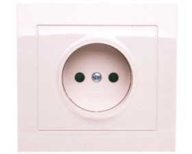 KIER Gniazdo pojedyncze b/u z przesłonami beżowe GP-1WP/01