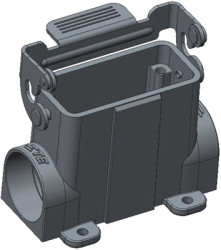 Housing, size HA10, die-cast aluminum, 2 x M20, angled, clip locking, IP65, T1619101220-000