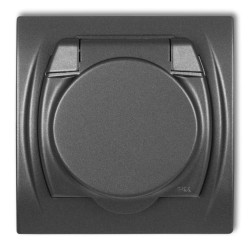 LOGO Gniazdo bryzgoszczelne z/u SCHUKO (klapka grafitowa) grafitowy 11LGPB-1sp