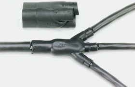 Rozgałęzienie, 3-palczasta, Czarny, materiał: Elastomer odporny na płyny, 26.9mm,TE Connectivity