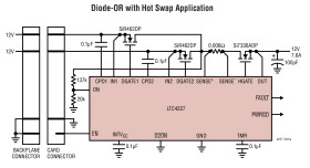 Dual Ideal Diode and Single Hot Swap Controller