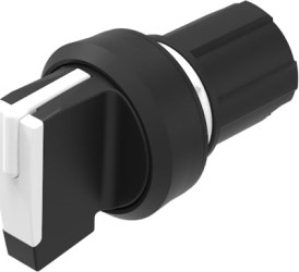 Toggle switch, illuminable, groping, waistband round, black/white, front ring black, 2 x 45°, mounting Ø 22.3 mm, 45-280S.1C90.0