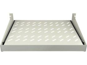 Półka wysuwana 19 2U głęb. 350mm, kolor szary, 4 punkty mocowania