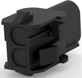 Socket housing, 2 pole, pitch 6.35 mm, straight, black, 8-794815-1