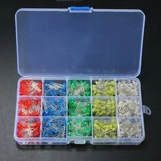 750 sztuk diod LED 3 mm żółty czerwony niebieski zielony biały zestaw do samodzielnego montażu