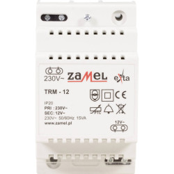 Zamel TRM-24 Bell Transformer 24V AC TH-35 Rail Short Circuit Protected