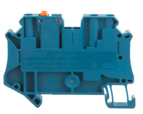 Złączka przelotowa 3-przewodowa z odłącznikiem nożowym 4mm2 niebieska UT 4-TWIN-MT BU 3073018 /50szt./