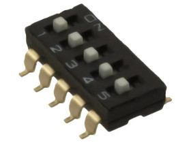 Przełącznik DIP-SWITCH Ilość sekcji 5 ON-OFF 0,025A/24VDC A6S-5104-H