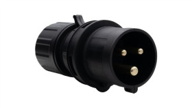 Wtyczka Przemysłowa - Przenośna 16A 3P 200V-250V /Fe/ Ip44 Czarna
