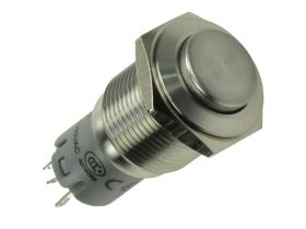 Przełącznik; przyciskowy; LAS2GQH-11Z/S-FP; ON-ON; 1 tor; bez podświetlenia; bistabilny; na panel; 3A; 250V AC; 16mm; IP67; Onpo