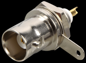 BNC panel socket, central mounting, soldered vers.