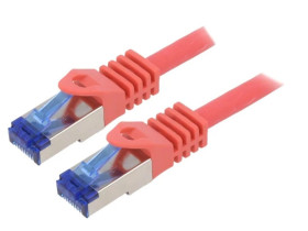 C6A064S Patch cord S/FTP 6a linka Cu LSZH czerwony 3m 26AWG -20...75C
