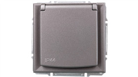 Asfora Gniazdo 2P+Pe Ip44 Do Systemu Ramkowego Stal Eph2800662