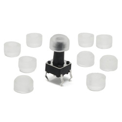 Clear Soft Caps for Tactile Buttons (10-pack)