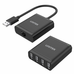 Przedłużacz USB2.0 po skrętce 4xUSB, UNITEK Y-2516