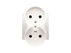 SIMON 54 Pokrywa gniazda podwójnego z przesłonami do ramek NATURE kremowy DGZ2MZNP/41 KONTAKT SIMON