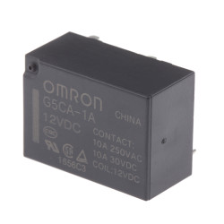 Przekaźnik mocy 12V dc SPST Omron, montaż PCB 720Ω Otwór przezierny