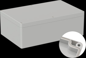 Industrial housing, 250 x 160 x 90 mm, IP65, light gray
