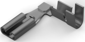 Uninsulated flat plug sleeve, 2.8 x 0.51 mm, 0.32 to 0.82 mm², AWG 22 to 18, brass, tin-plated, 61070-1