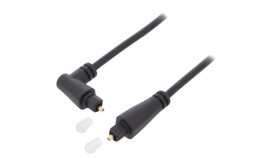 Tos-X90-2.0 Kabel Toslink Wtyk, Toslink Wtyk Kątowy 2M Czarny Ozewn: 4Mm
