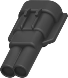 Plug, unequipped, 2 pole, straight, 1 row, black, 173063-2