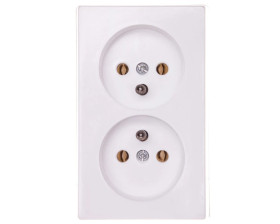 KAPPA Gniazdo podwójne z/u białe GW-2KZ/00