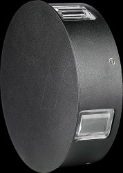 218215 Wall light fixture, 5 W, 3000 K, black, IP65, round