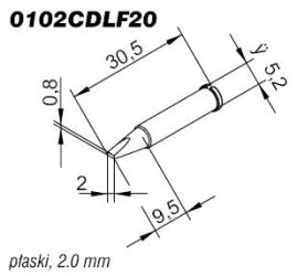 GROT ERSA 2,0mm, płaski 0102CDLF20