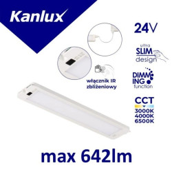 Oprawa podszafkowa LED DAXA-M-IR 5W CCTDIM W max 640lm 3000/4000/5500K 24V DC L=280mm IP20 włącznik bezdotykowy IR biały 38122