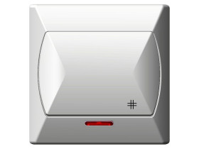 AKCENT Wyłącznik krzyżowy podświetlany biały ŁP-4AS/00 OSPEL