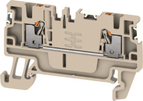Through terminal block, push-in connection, 1.5 mm², 17.5 A, 6 kV, dark beige, 2674590000