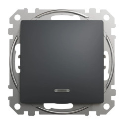 Łącznik 1-biegunowy z podświetleniem, czarny antracyt, Sedna Design i Elements SDD114101L