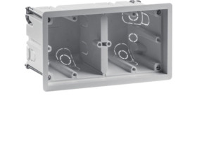 BERKER R.8 Puszka 2 podwójna podtynkowa do montażu w ścianach karton-gips szara 18721020 HAGER